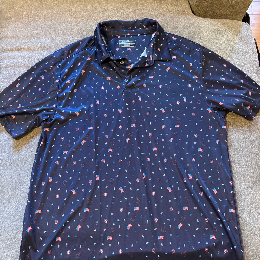 Ben Hogan Navy Blue USA themed golf shirt